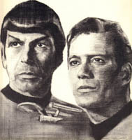 Captain Kirk and Mr. Spock pencil portrait